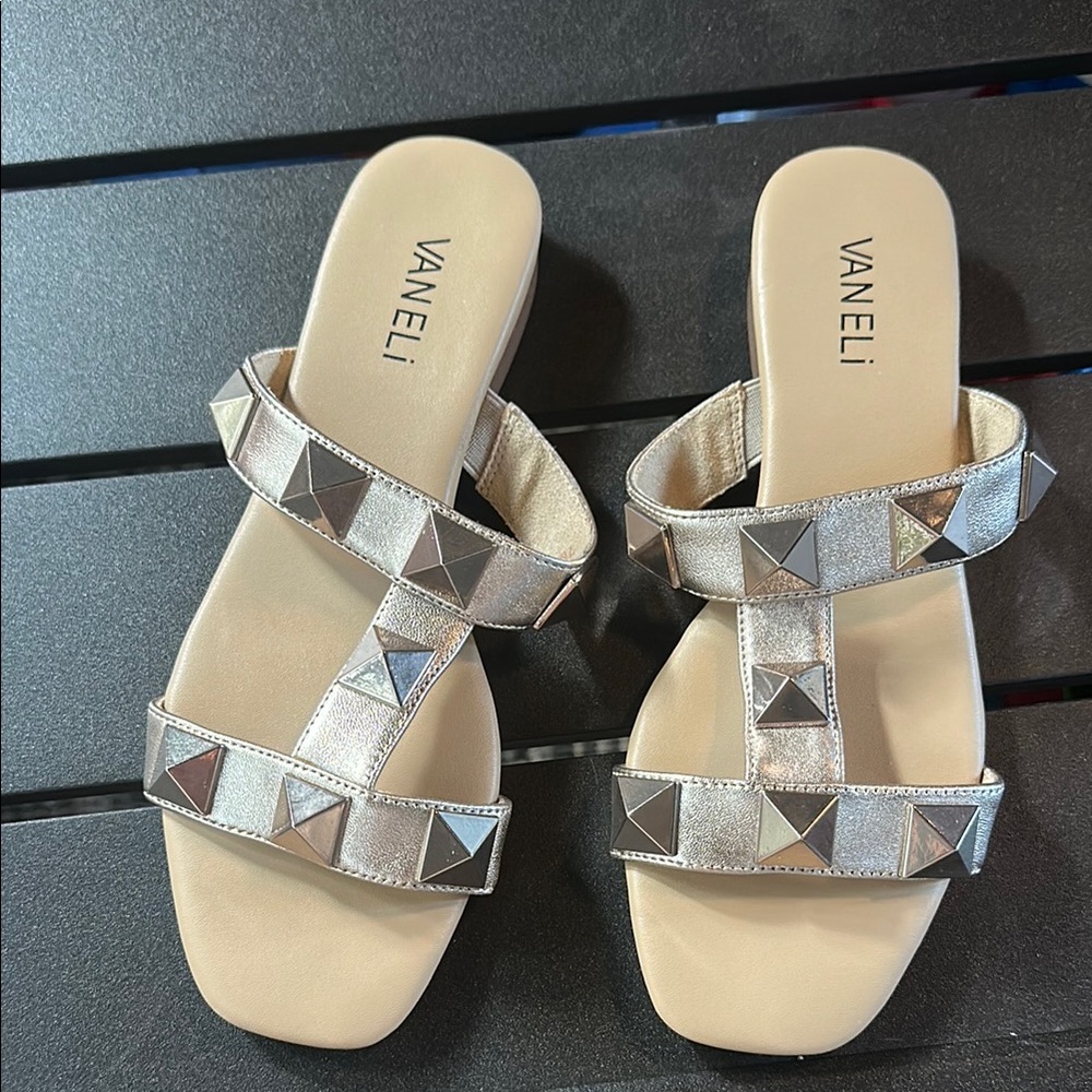 Vaneli Silver Studded Sandals